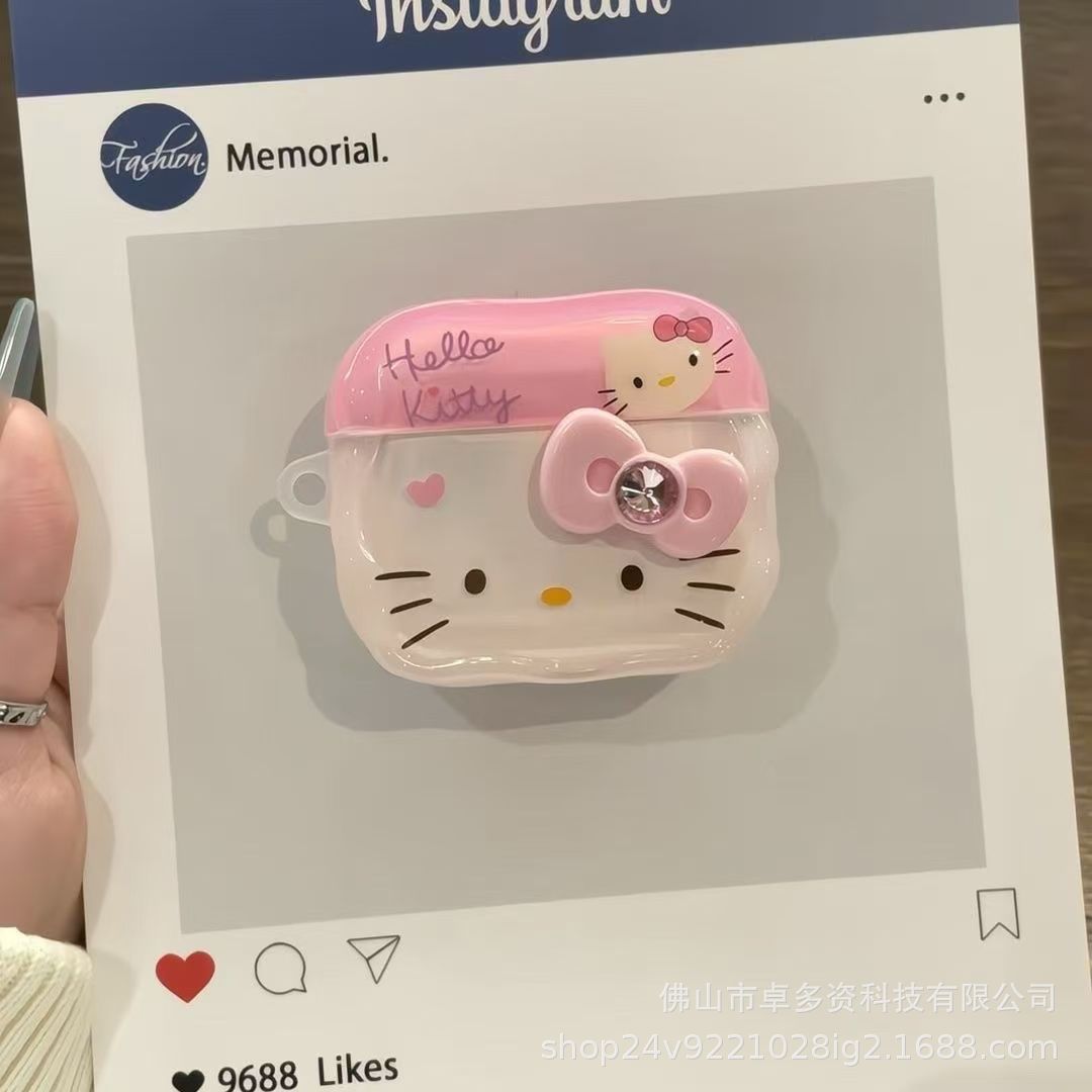 Ins adorable Kitty rosa para Airpods 4 cubierta de auriculares Apple Bluetooth pro3 estuche de auriculares