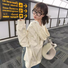 连帽卫衣女春秋季2024新款爆款小个子早秋冬印花加绒外套开衫上衣