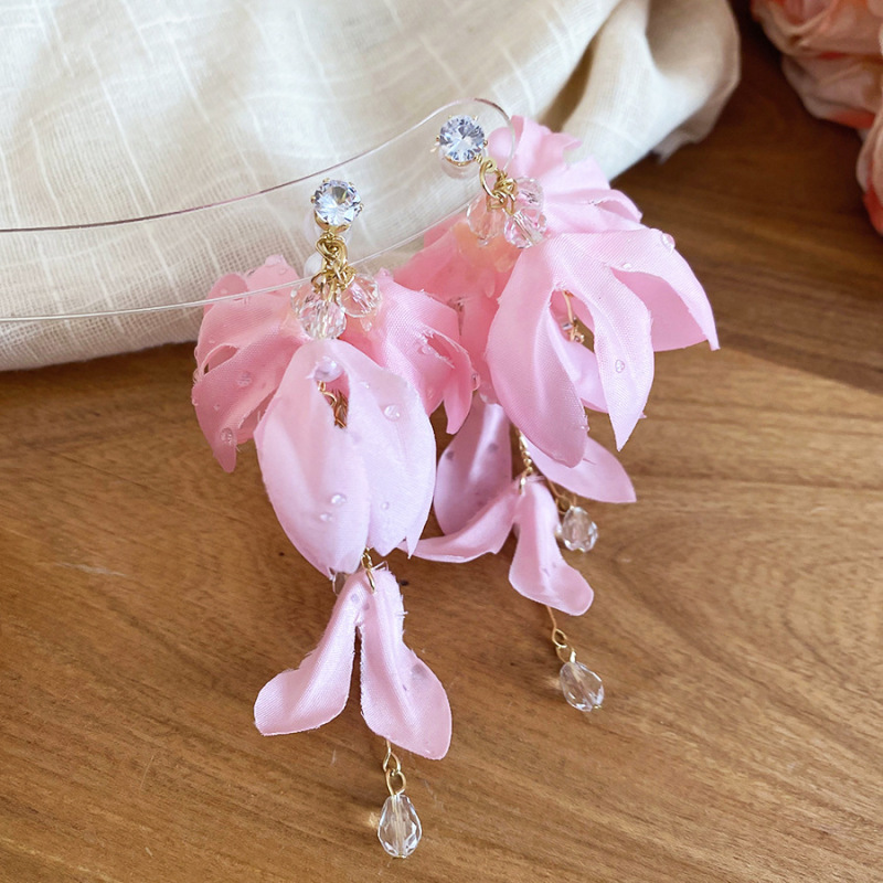 Super encantador ~ aretes de cuentas de flores retro franceses flores multicapa de bordas nichos frescos y dulces