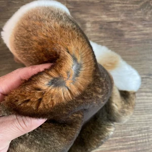 [批发草黄色獭兔皮张青色自然色懒兔皮家居皮形装饰服装帽领原料]