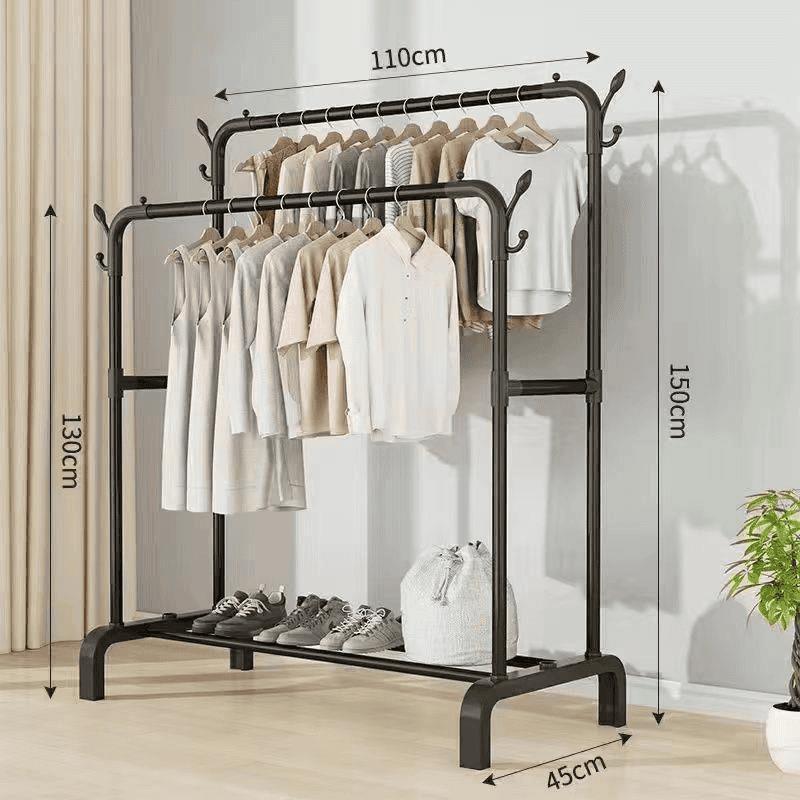 percha de ropa doméstica piso vertical engrosado y engrosado estante de almacenamiento dormitorio balcón una sola fila doble fila percha de ropa