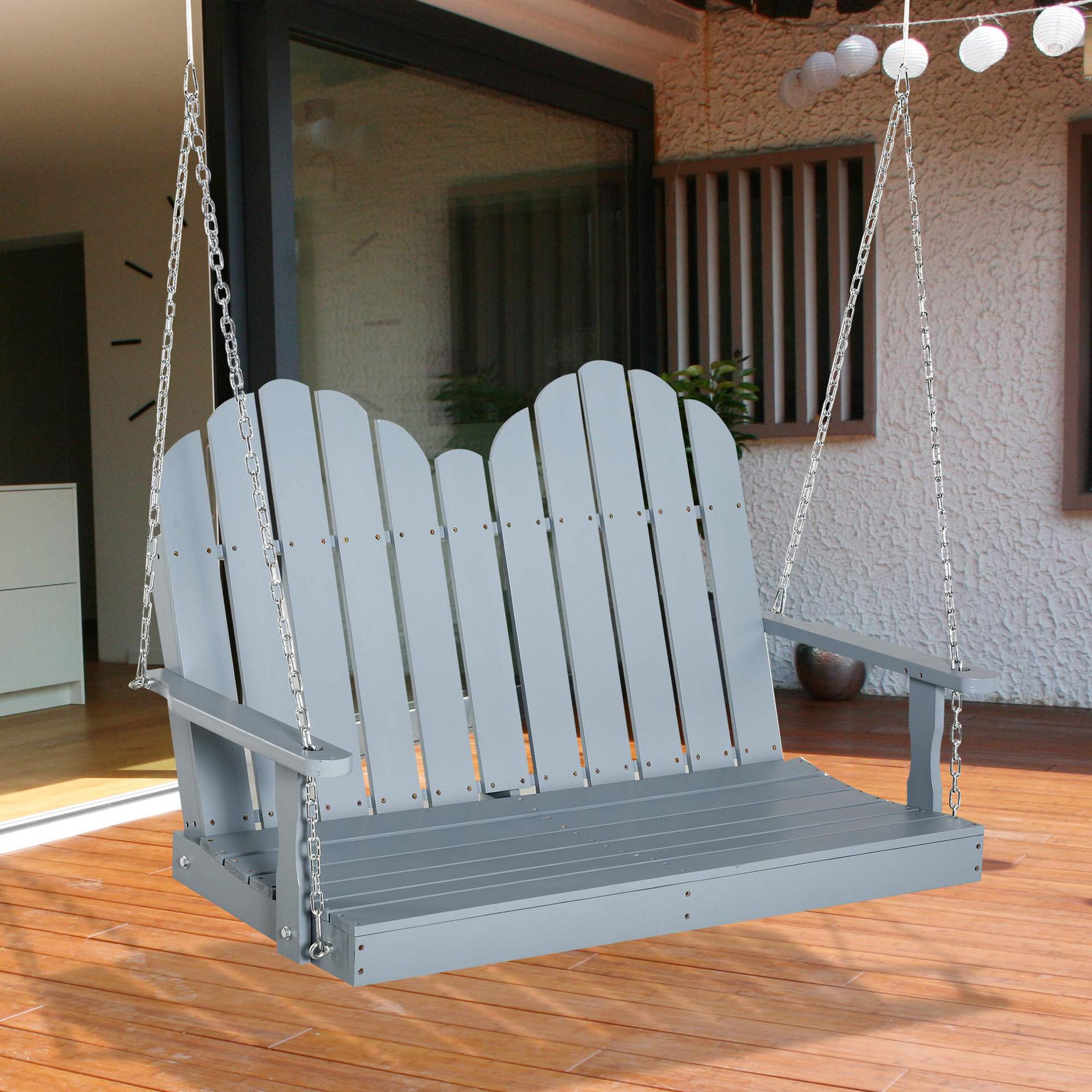 Anticorrosive Wood Swing Wooden Hanging Chair Outdoor Courtyard Solid Wood Cradle Garden Cradle Garden Wood Rocking Chair Swing