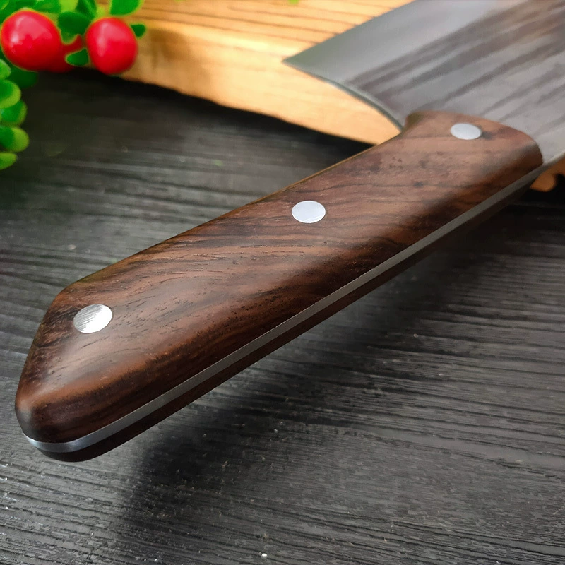 Handmade forging kitchen sliced ​​kitchen knife cutting bone knife hammer cutting meat knife rosewood handle cuts two use chef knives