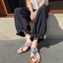 新款显瘦波点九分花苞裤