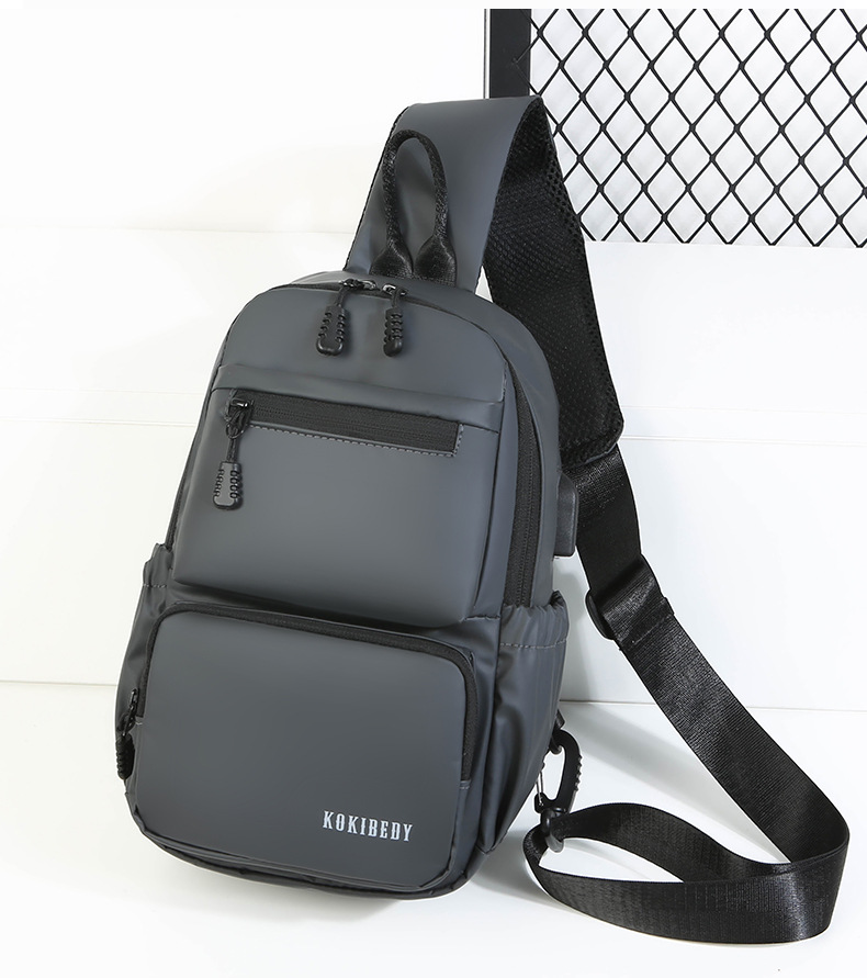 Men's chest bag, crossbody bag, single-shoulder bag, multi-functional large-capacity men's bag, water-resistant chest bag, small bag, cross-border undefined