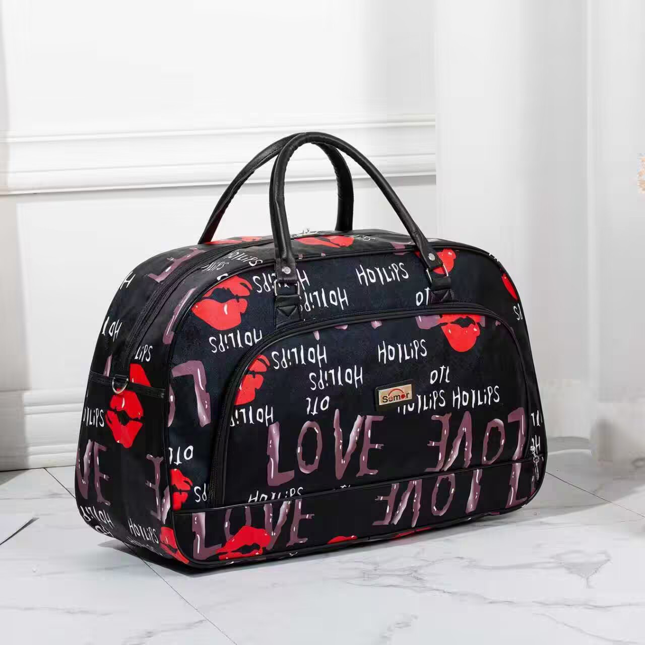Fábrica directa bolsa de viaje portátil bolsa de equipaje PU bolsa de regalo tamaño bolsa impermeable viaje corto bolsa de embarque al por mayor