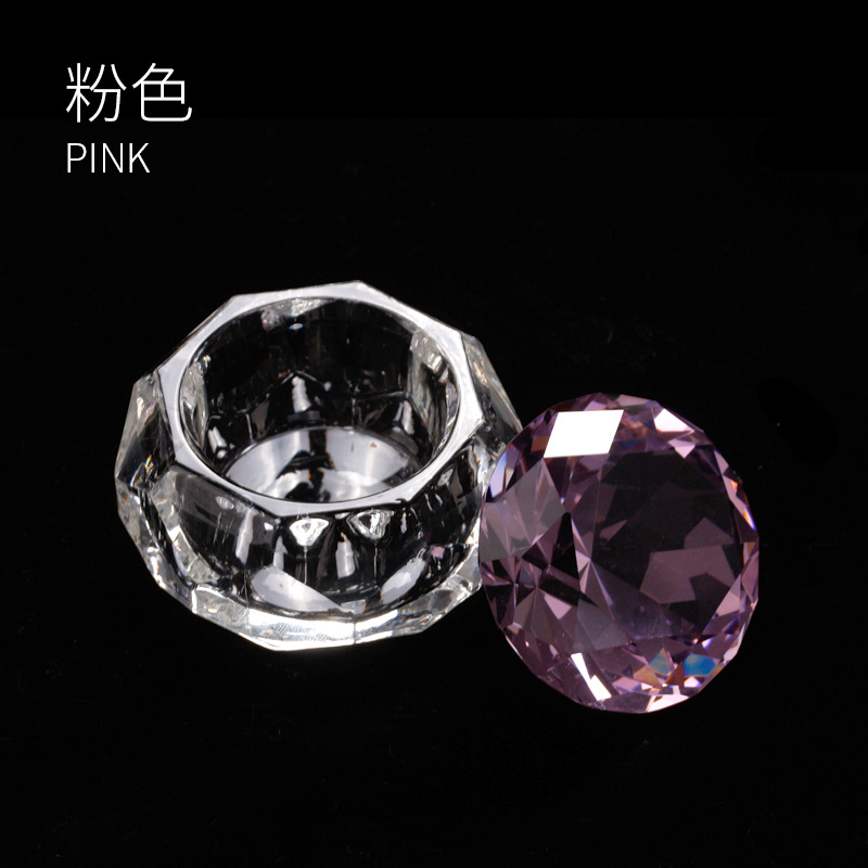 Venta caliente transfronteriza de gama alta taza de cristal grande arte de uñas Fondo puntiagudo cubierta de diamante cristal color diamante mano modelo de pantalla