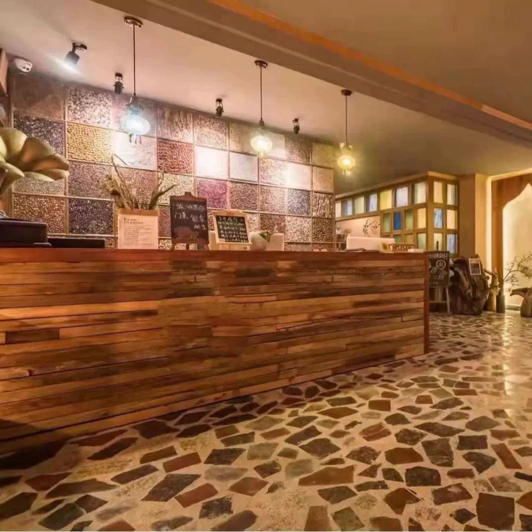 民宿装修老榆木超市吧台板风化老门板飘窗隔板民宿酒店踏步板材