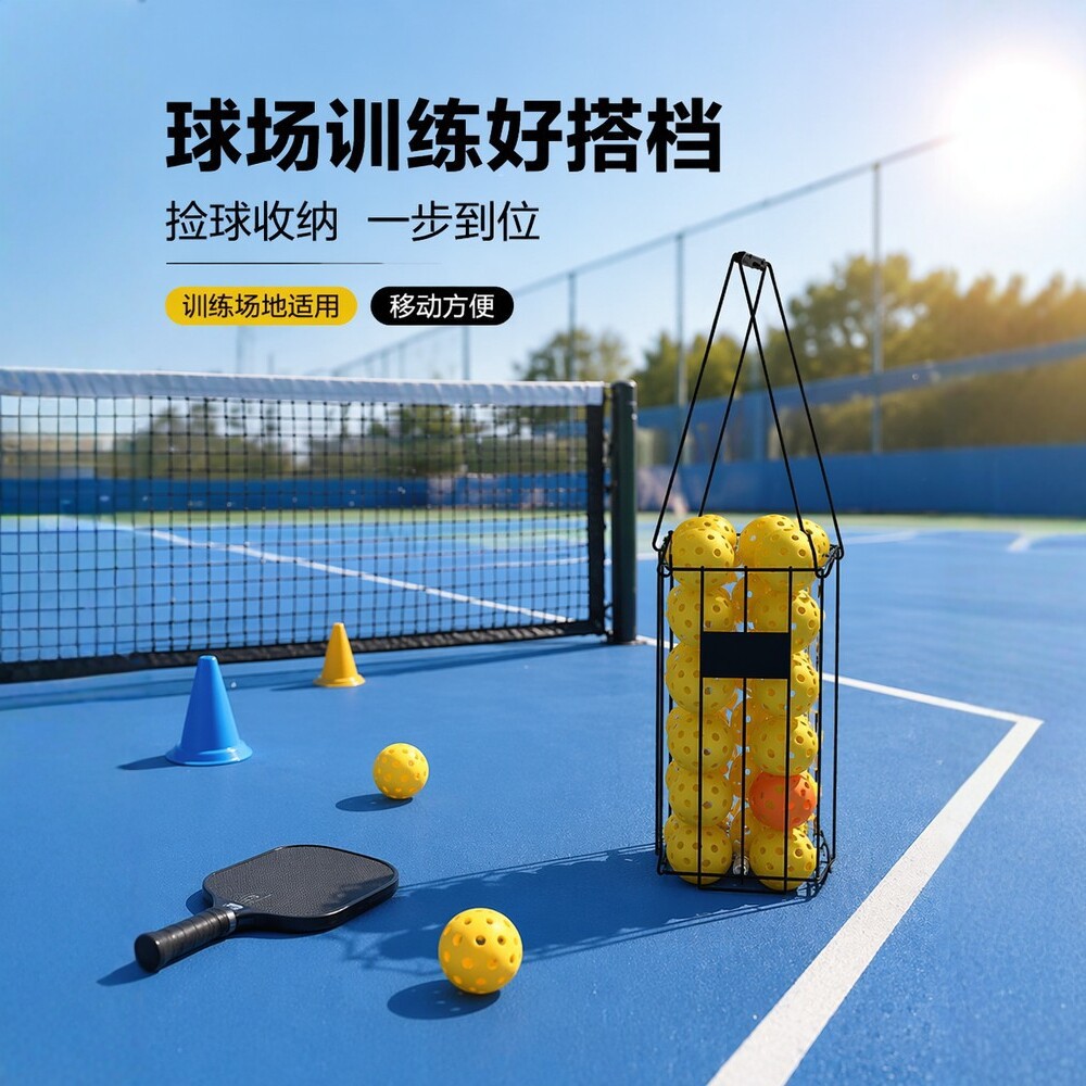 Pickleball Ball Picker, Press-Down Type Tennis Ball Basket, Convenient Ball Collecting Tool, Pickleball Court Storage Box