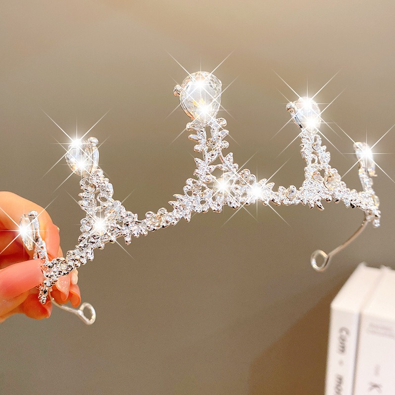 Tombro de corona para niños pequeña princesa corona diadema de cumpleaños accesorios para el cabello de cristal para niñas regalo de cumpleaños