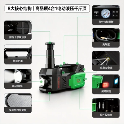 Car jack Wrench 5-in-1 Car Air Compressor