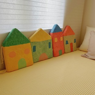 Children's Funny Ins Style Cartoon Cute Nordic Small House Baby Velvet Baby Children's Drop-resistant Bed Bezel Bed