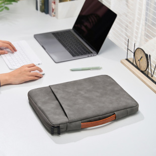 Pu Leather Laptop Bag, Thickened, Fully Wrapped, Shock-Resistant, Large Capacity, Can Accommodate 17inch Diagonal Laptop Bags