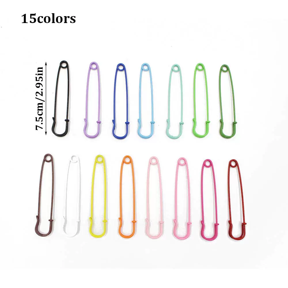 新款钢丝喷漆75MM饰品别针服装配饰固定胸花丝巾领结固定别针散装