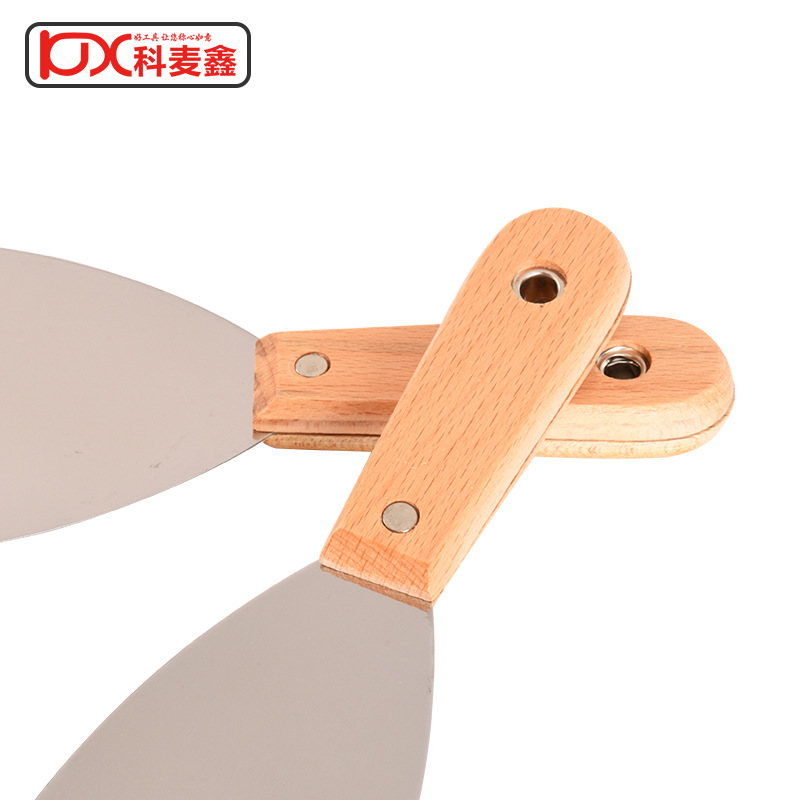 Manufacturer wholesale stainless steel putty knife, hammering edge scraper, beech wood handle cleaning knife, putty knife, scraper 