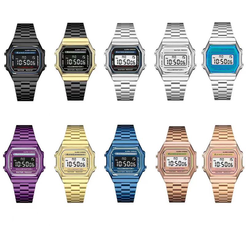 Cross-Border Export Small Square Watch A168Wa Square Digital Watch Waterproof Luminous Digital Watch Student Digital Watch