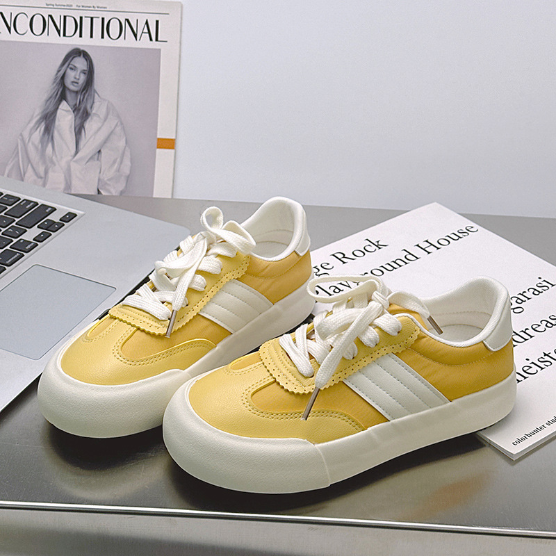 6535 Solid Color Moral Training Shoes for Women 2025 Summer New Campus Style Breathable Low-Top Flats Bottom Versatile Casual and Comfortable