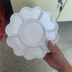 Imitation porcelain plum blossom plastic large petal white color palette for art watercolor Chinese painting multi-compartment large size watercolor acrylic color mixing