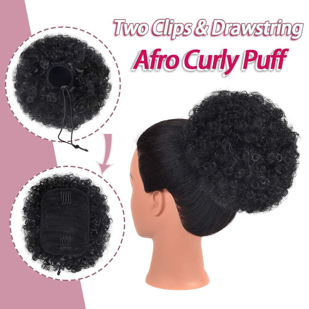 Afro Puff Drawstring Ponytail para mujeres cabello humano cabello real
