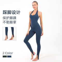 新款批發修身速干連體服女專業瑜伽吸汗健身服無袖運動連體瑜伽服