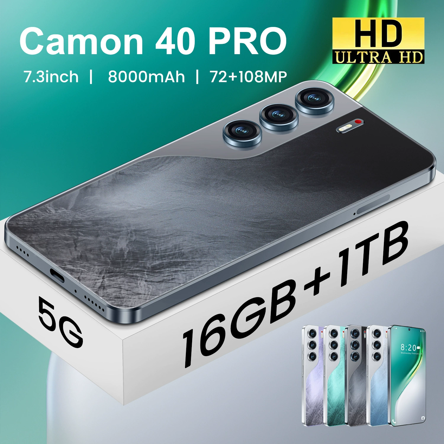 Хит продаж мобильный телефон Camon40 Pro, Android, большой экран 7.3", смартфон 16+1Т, возможна отправка от имени другого лица