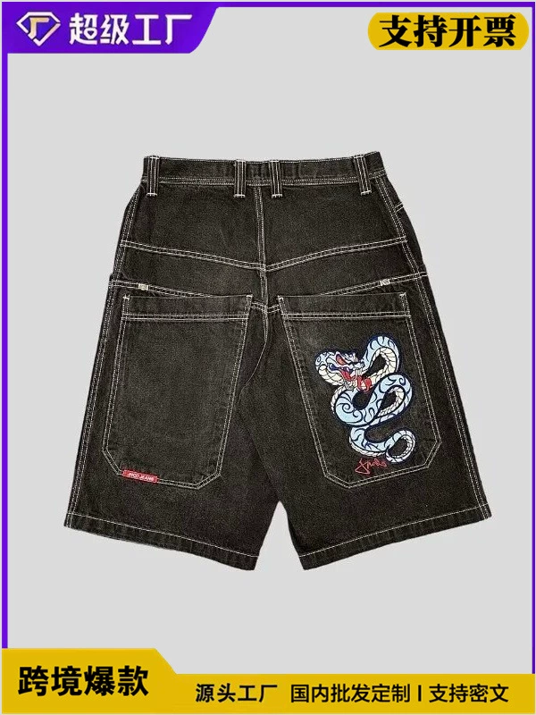 Джинсовые шорты, хип‑хоп готика, свободный крой, размеры S–XXL