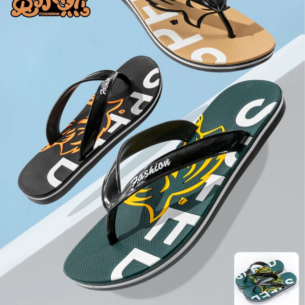 Мужские случайные два цвета пластиковых черный флип-флоп мягкие моды пляж флип-флоп