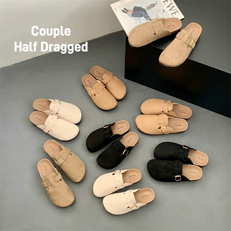 Трек Slip-On домашние тапочки унисекс, весна–лето 2024, пряжка, размеры 36–45