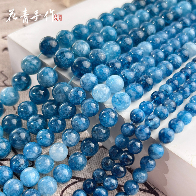 6-10mm Monet Garden Blue Crystal Beaded DIY Original Crystal Bracelet Gift BFF Bracelet