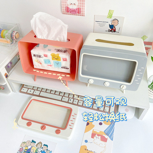 Cartoon creative DIY tissue box multi-function mobile phone holder multi-function TV box paper box decoration