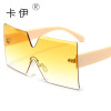 The new frameless cut -cut sideline sunglasses connect the personality wind mirror frame multi -color colorful cross -border supply sung 7321