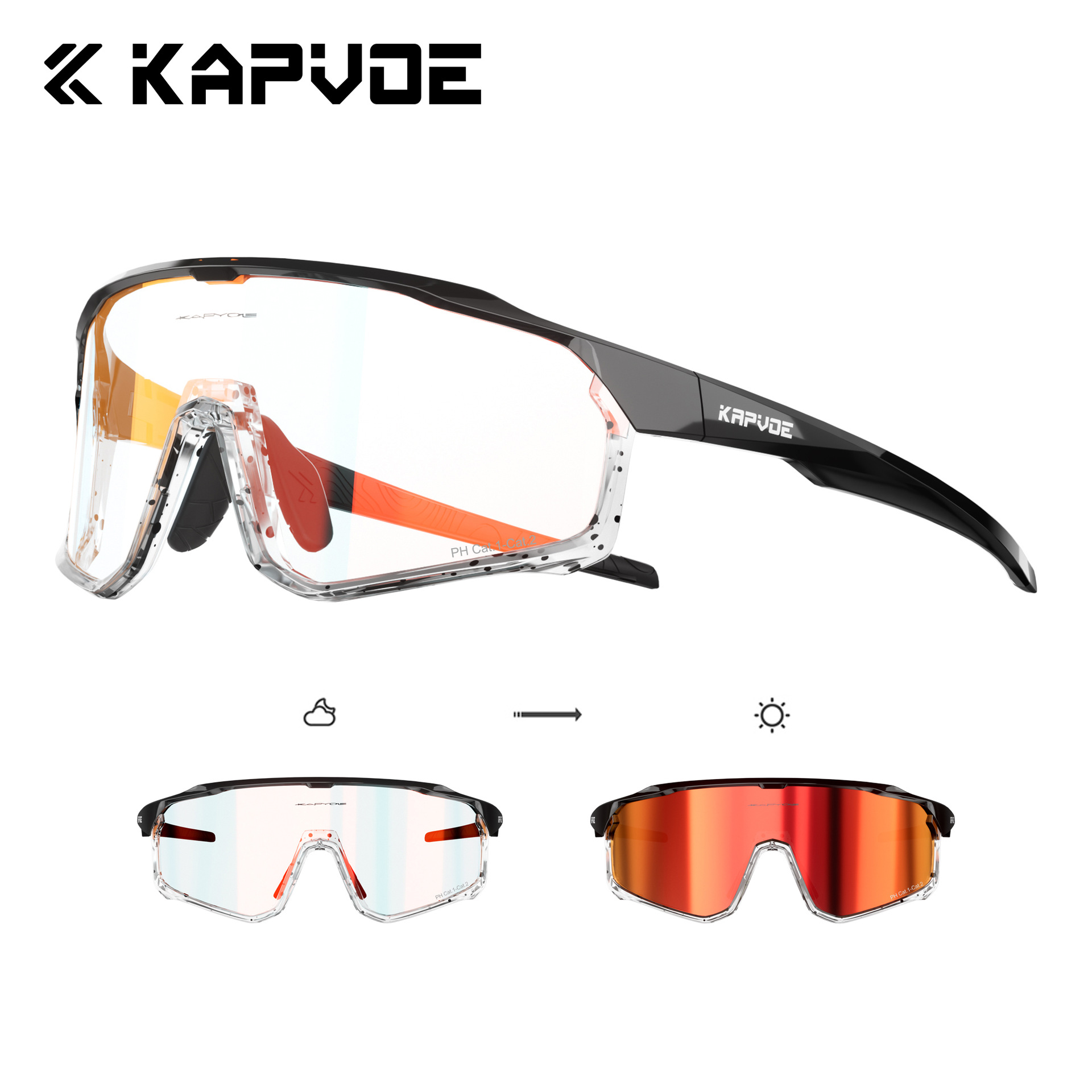Gafas Fotocromáticas de Ciclismo con Marco Desmontable de TR90, Fotocromático y Anti-Arena, para Deportes al Aire Libre