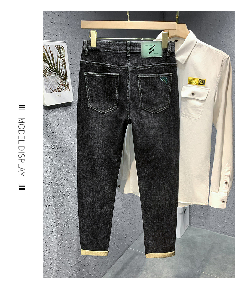 Jeans heren lente en herfst slim fit merkkwaliteit live-uitzending casual broek trend_voghion.com