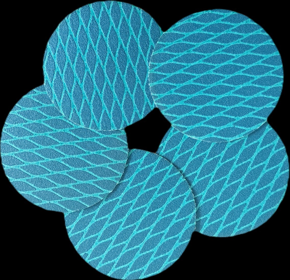 JB-5R软布菱形砂纸 5寸墙面打磨蓝色植绒砂纸片鱼鳞纹软布砂纸片