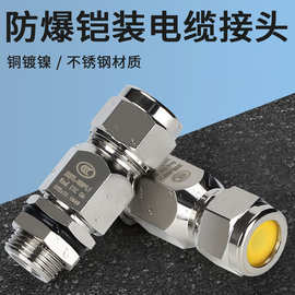 金属铠装防爆格兰头 不锈钢双密封防水电缆接头黄铜镀镍M20填料函