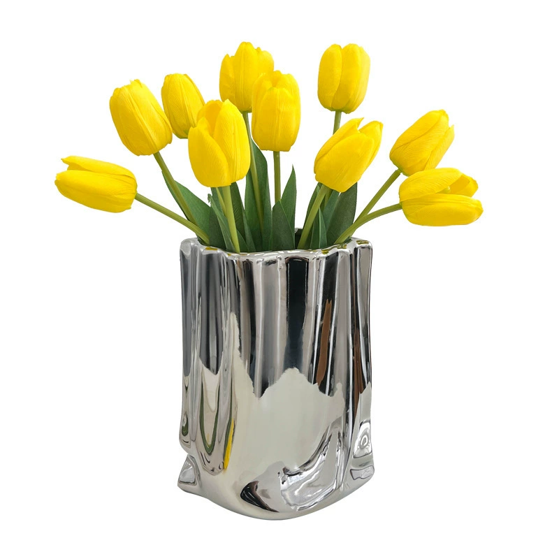 Фабричная оптовая ceramic vase Silver plating простота гостиная композиция цветов домашняя декоративная камера реквизит столовые украшения