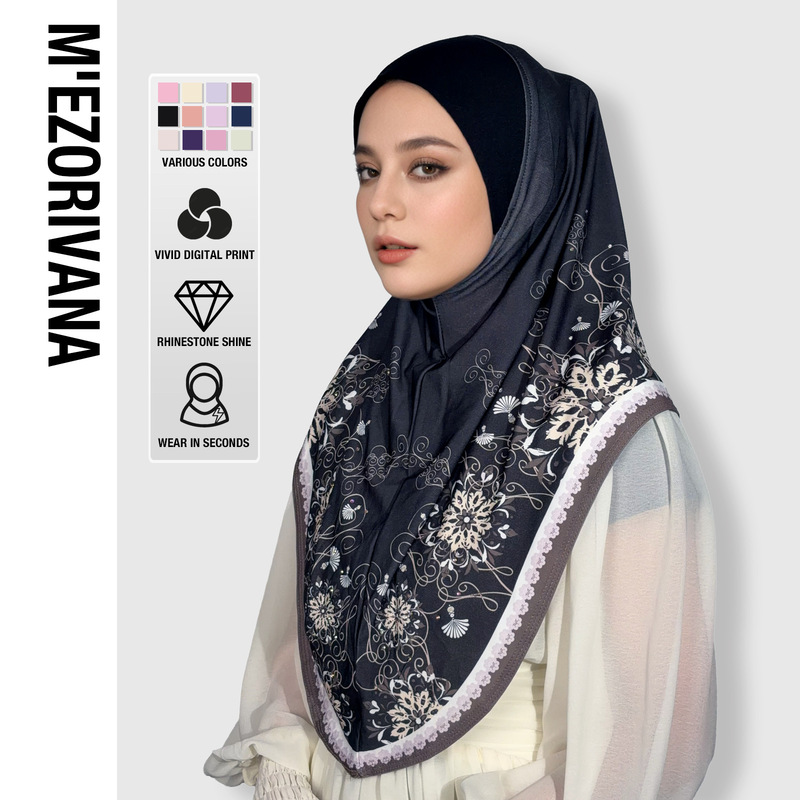 Fashionable Malaysian Headscarf with Printed Soft Brim, Ethnic Airplane Hat, Gauze Scarf, Cross-Border Wholesale
