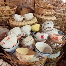 高温釉下彩库存6寸日用碗家用实用陶瓷餐具地摊杂货碗盘批发