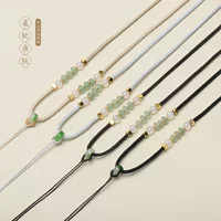 Dongling Jade с жемчужной цепью, высококачественная ручная пряжка, плетеная веревку, привязанная к нефритовому нефритовому подвеске