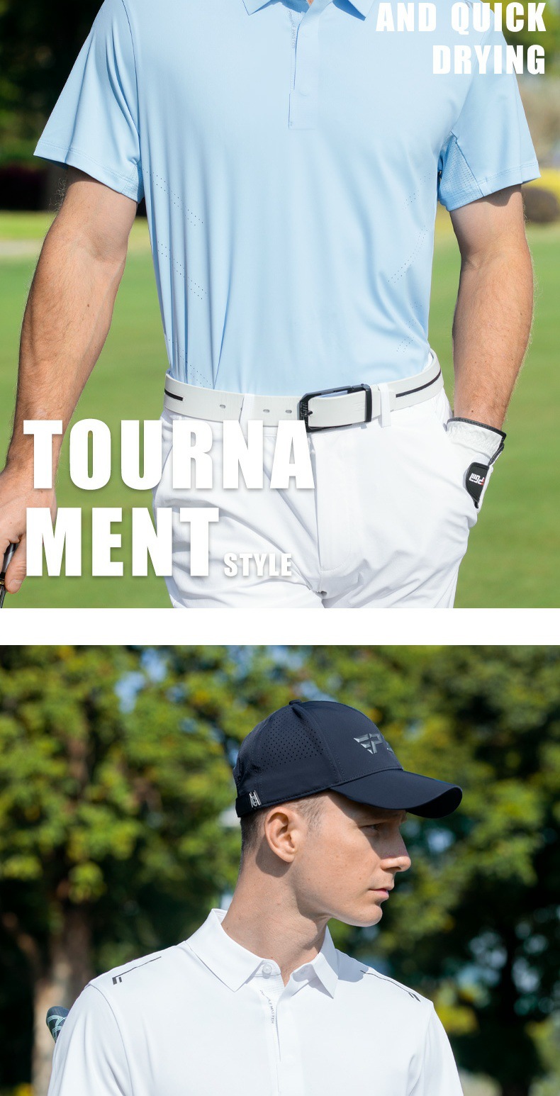 Áo polo golf nam tay ngắn chất liệu nhanh khô, cổ áo liền mạch, cảm giác mát lạnh — YF778 Ice Crystal Blue Tay ngắn [Cổ áo liền mạch/lỗ laser/cảm giác mát khi chạm vào da], YF778 tay ngắn màu đen [cổ áo liền mạch/lỗ laser/cảm giác mát khi chạm vào da], YF778 tay ngắn màu trắng [cổ áo liền mạch/lỗ laser/cảm giác mát khi chạm vào da] chi tiết 5