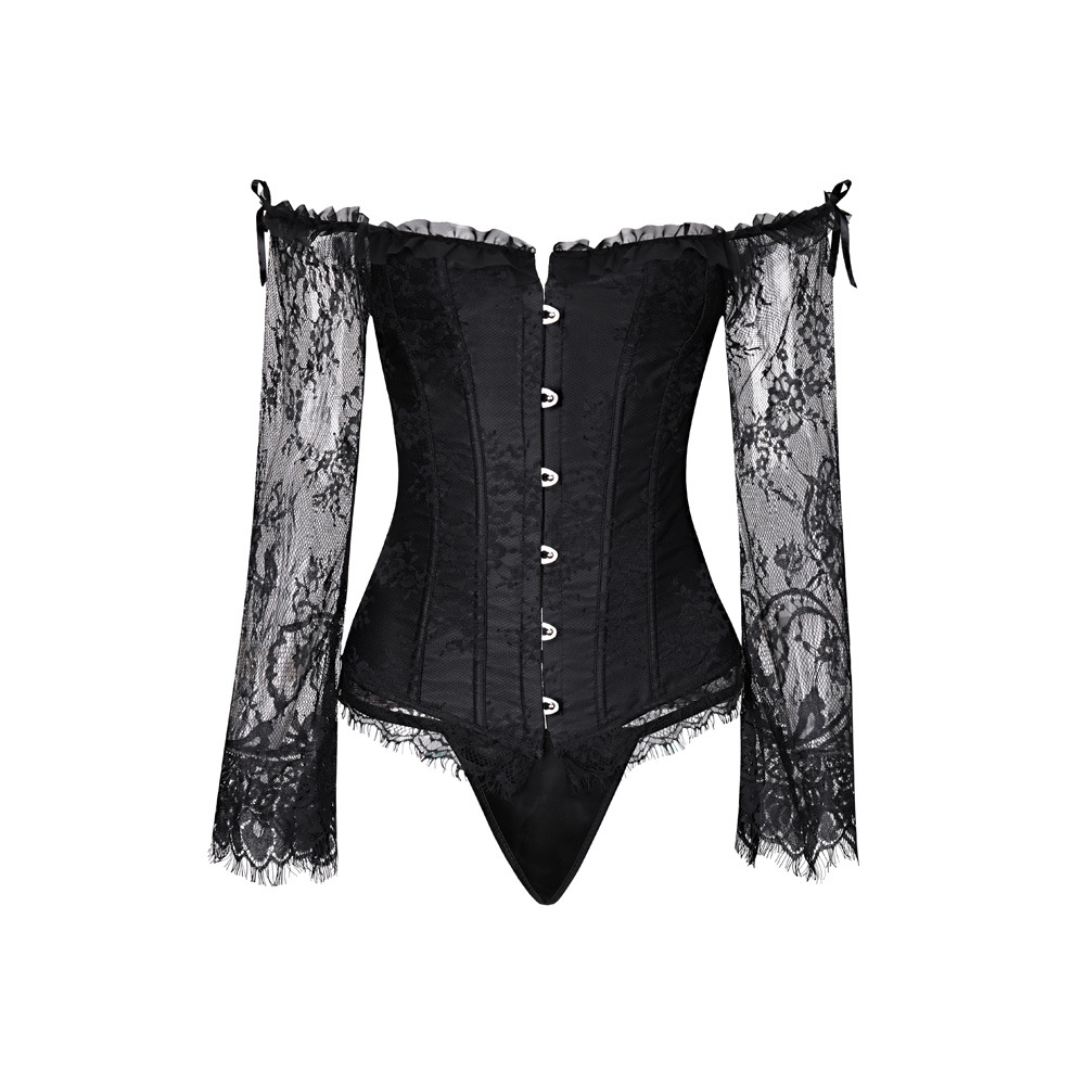 European and American Women's Corsets, Sexy Lace Long-Sleeved Palace-Style Corsets, Foreign Trade Amazon Cross-Border Supply Wholesale
