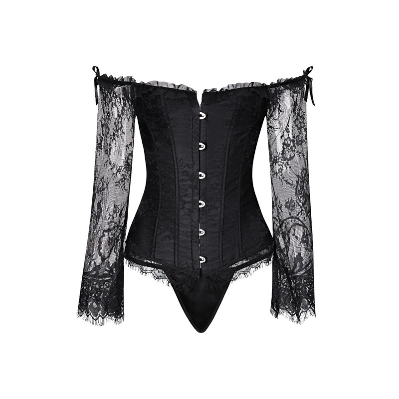 Sexy Strapless Long-Sleeve Wedding Corset, Court-Style European and American Women's Shapewear Top, Foreign Trade Amazon Cross-Border Supply
