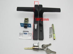 Narrow Edge black with key flat door lock screen window door lock narrow aluminum Bathroom Kitchen toilet toilet door lock