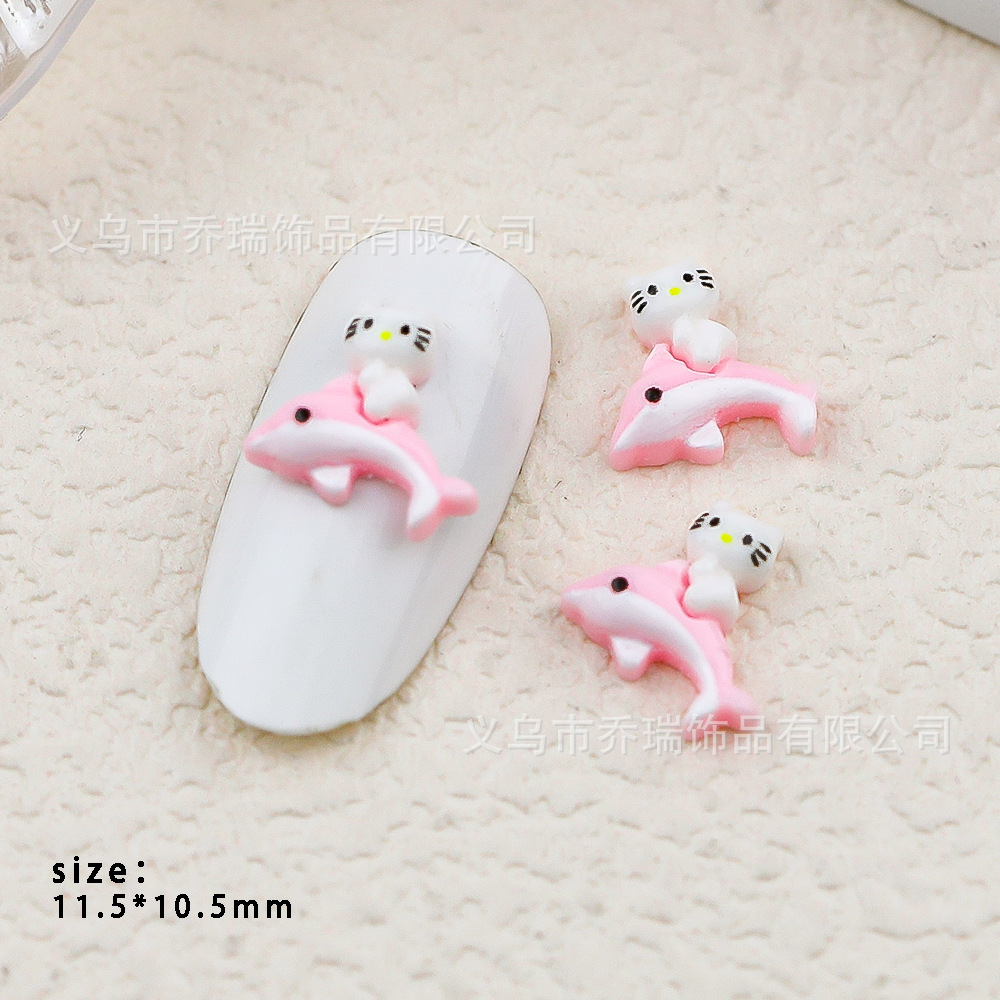 Hello Kitty Nail Art Red de celebridades de Internet Joyas de dibujos animados Sanrio diamante de resina pintado a mano lindos accesorios de gato KT