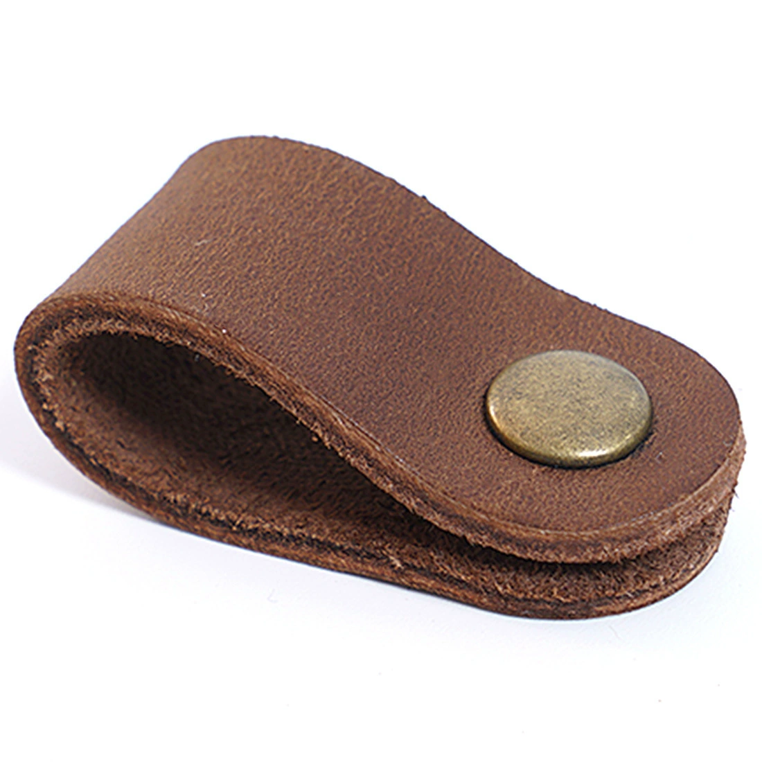 Cowhide Leather Key Holder, Top-Layer Genuine Leather, Compact 20×40 mm Key Fob