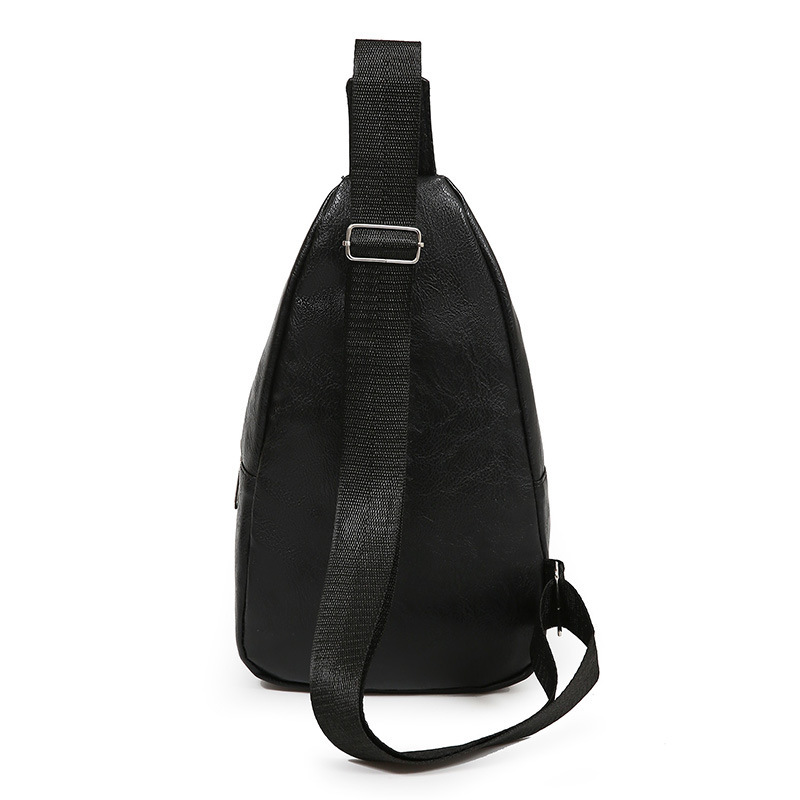 Nueva moda de hombre PU bolso de pecho de cuero suave simple bolso de hombro bolso de mochila de negocios casuales bolso de pecho de hombre de bicicleta
