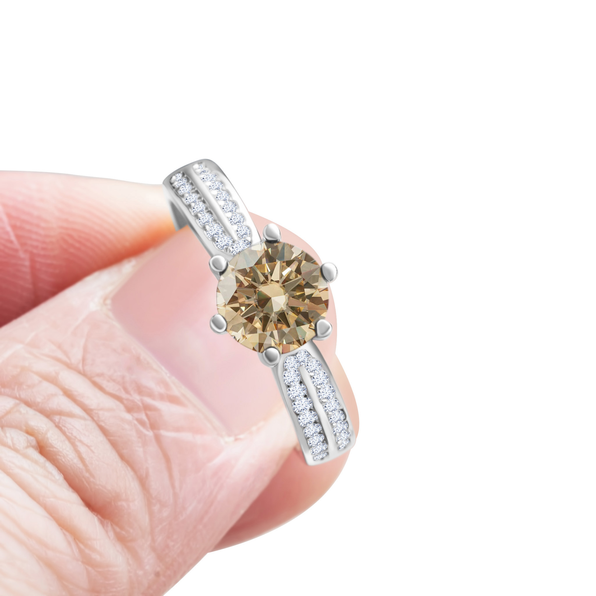 Anillo de piedra de moissan azul de matrimonio de plata esterlina de seis garras de diamante de moissan joyería de mujer joyería de la reina de las estrellas