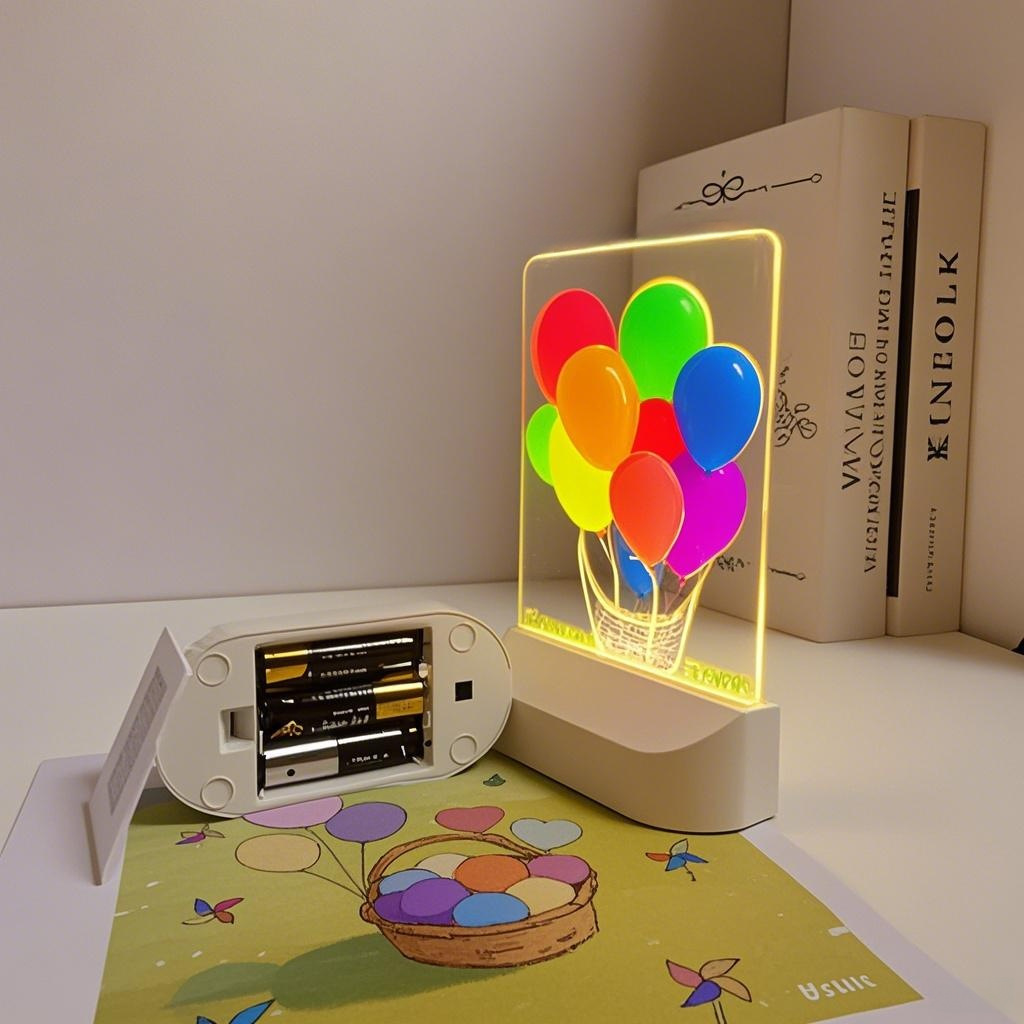 Tablero de dibujo para niños transfronterizo Diy Lámpara de tablero de dibujo pintada a mano borrable Tablero de graffiti led Tablero de mensajes Regalo para niños