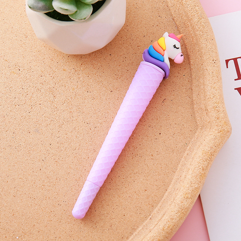 Lindo unicornio cono bolígrafo de góner papelería creativa estudiante forma helado bolígrafo de agua material de oficina bolígrafo de firma