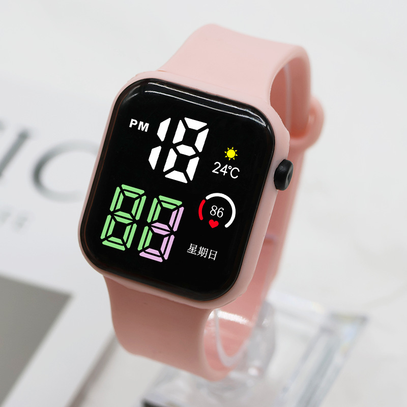 Ventas directas nuevas luces de colores pequeños cuadros pareja relojes de moda deportivos LED relojes electrónicos estudiantes electrónicos